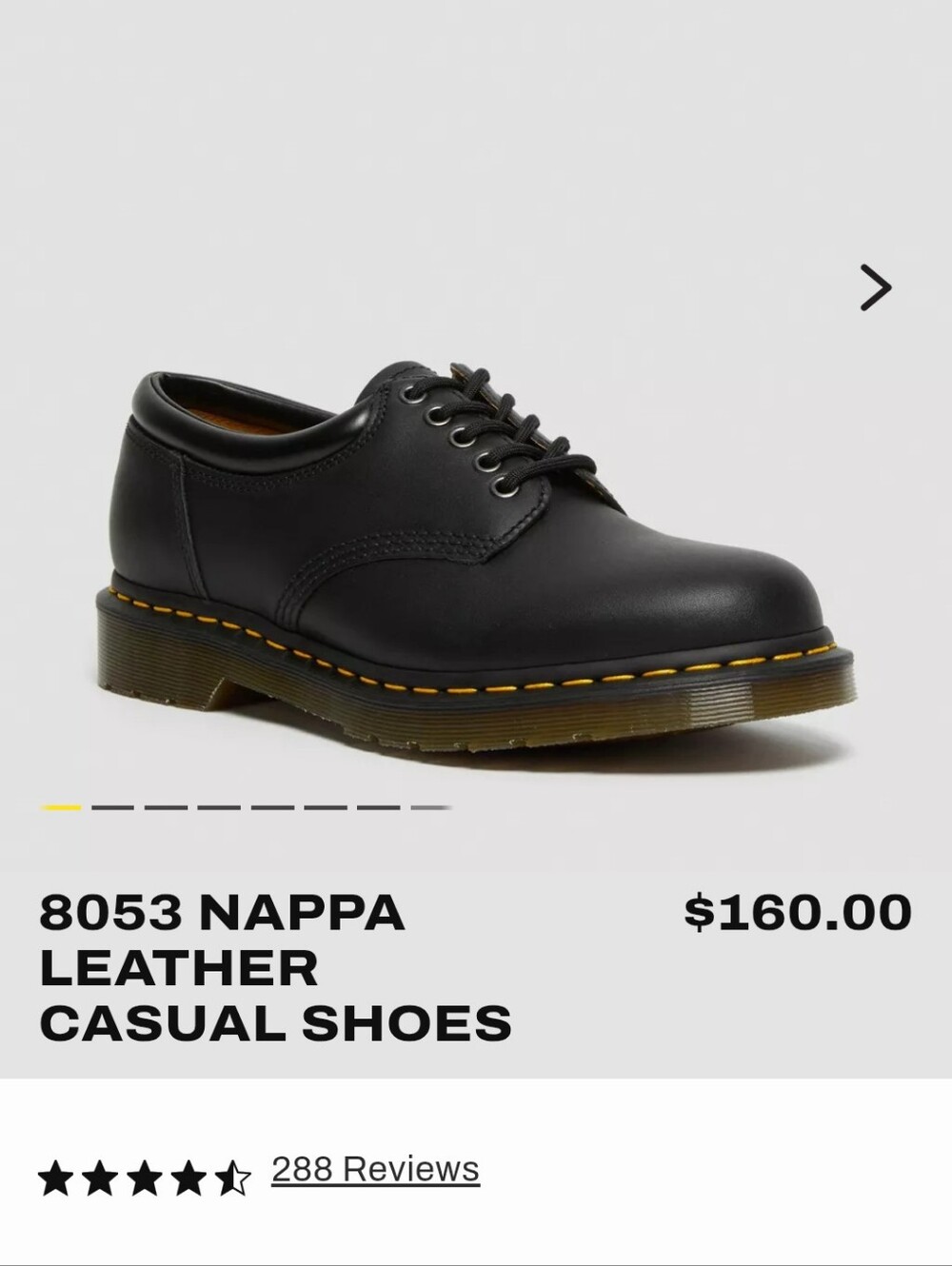 Dr. Martens 8053 Nappa Leather Casual Shoes Black Men's 10/Women's 11